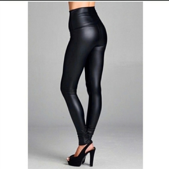 Black Leather Leggings - Picture 4 of 4